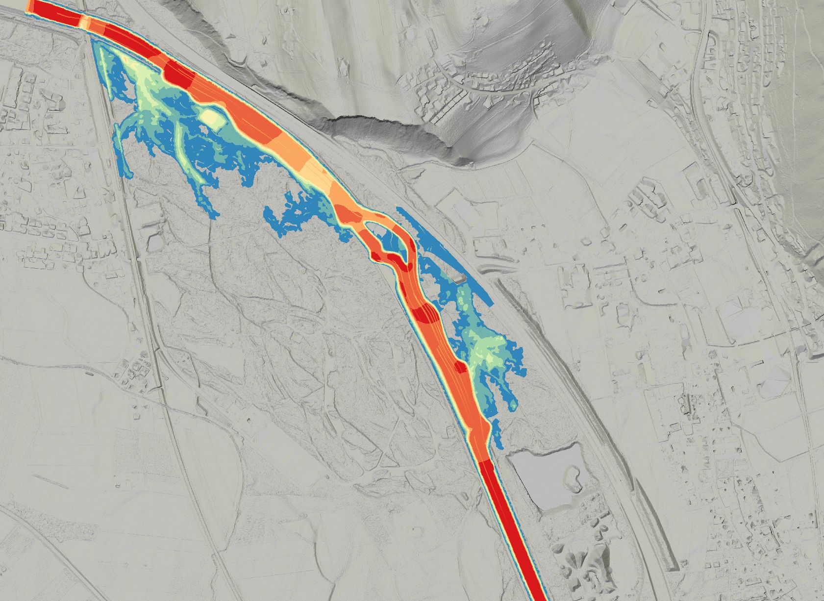 Berechnung &Uuml;berflutungsfl&auml;chen bei Hochwasser